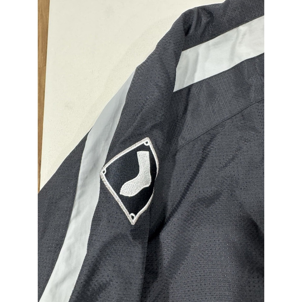 VINTAGE Chicago White Sox Jacket Men M Black Windbreaker Dugout 1/4 Zip Majestic - Picture 10 of 10